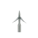 Abysstar Mini Varilla de punta de acero inoxidable con 2 pétalos
