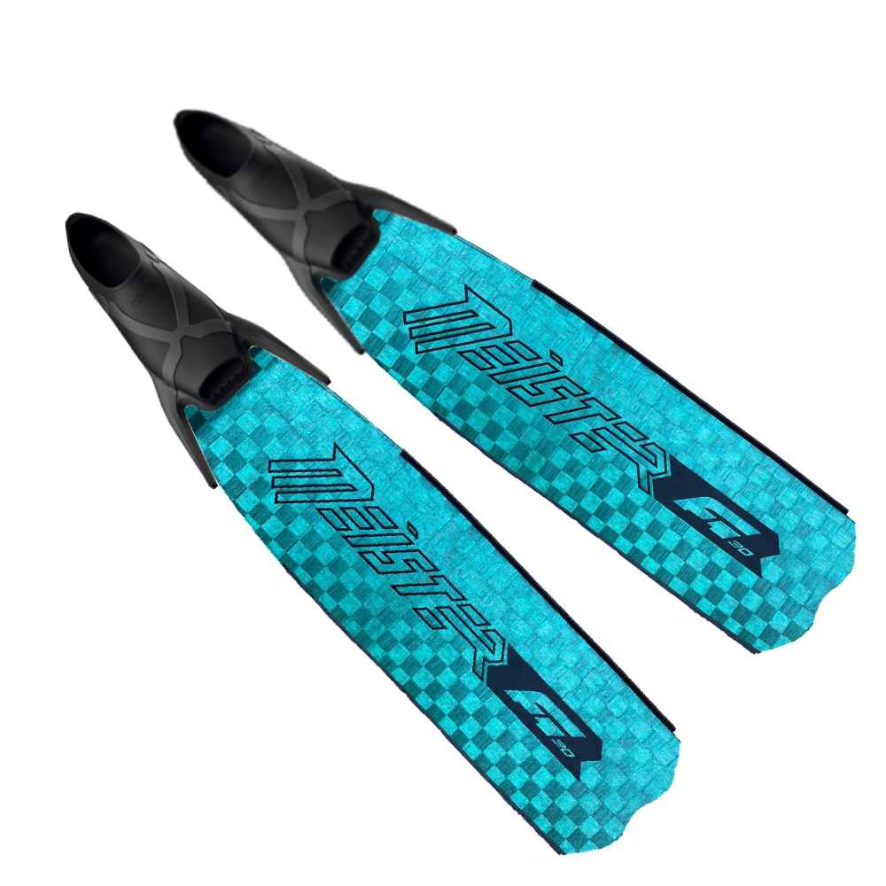 Meister Aletas F1 30° Turquesa Carbono