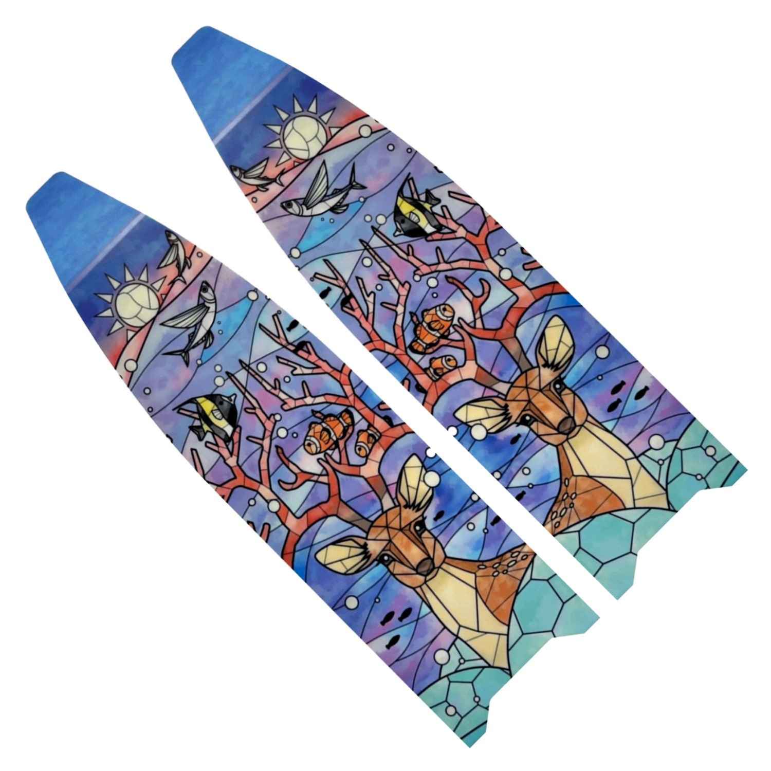 Prussian Blue Palas Coral Deer